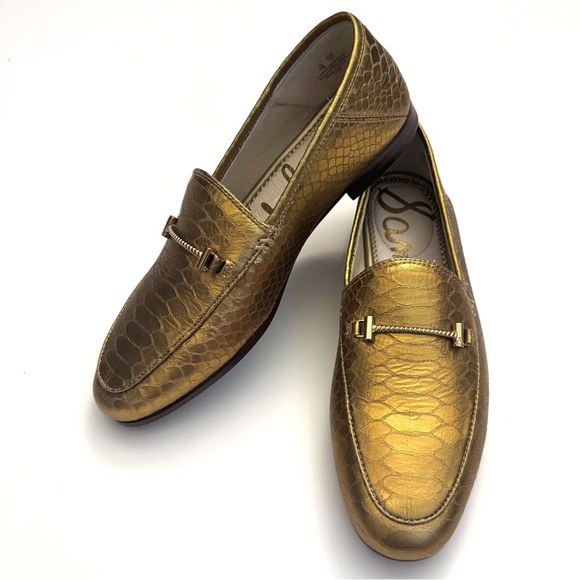 Sam Edelman Women’s Lior Horsebit Gold Leather Casual Slip on shoes size-7 M - Picture 4 of 10